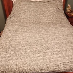 MainStay Queen Size Slinky Heather Marled Gray Stretchy Blanket